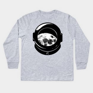 Spaceboy - Alone on the Moon Kids Long Sleeve T-Shirt